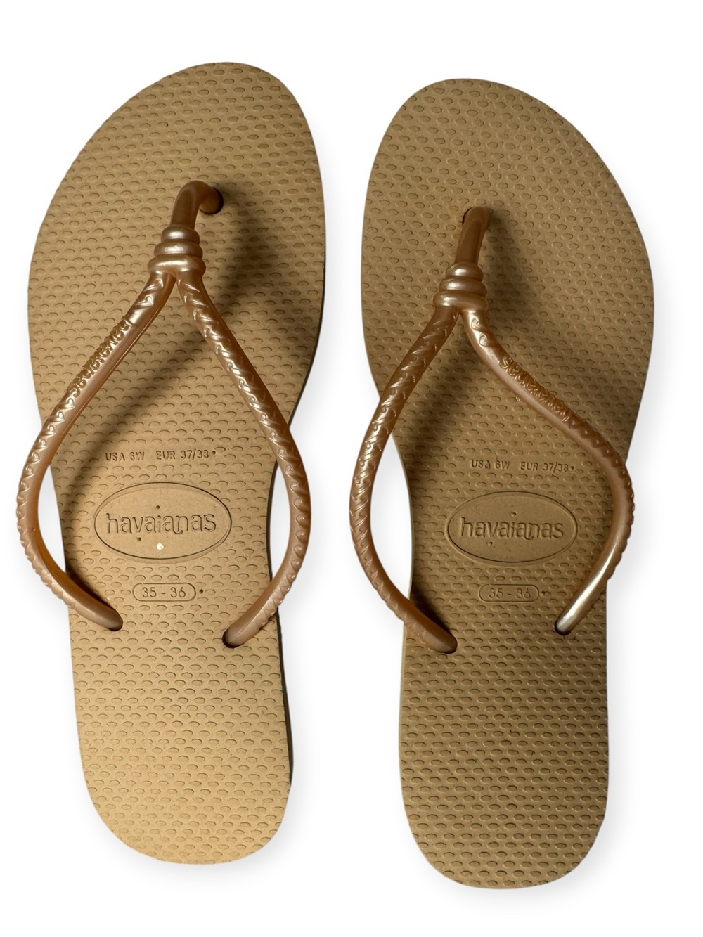 Havaianas Women's Slim Flip Flops in Bronze Tan